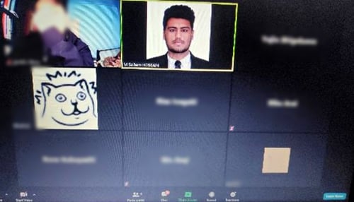Saiham takes parts in tutorial on zoom, picture of zoom screen