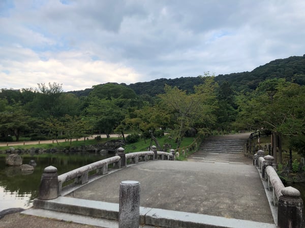 view of bridge at maruyama Park