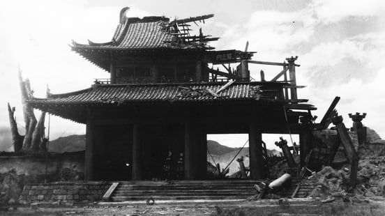 broken and destroyed Rashomon Gate